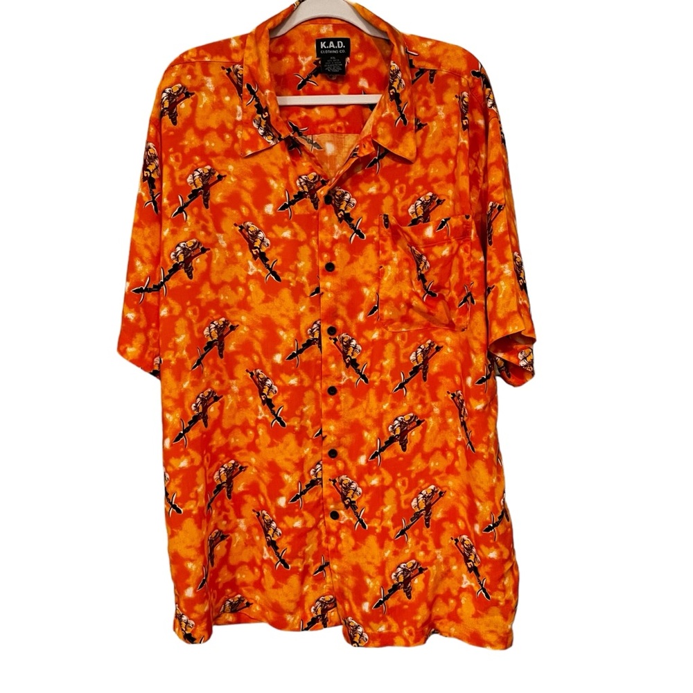 Vintage K.A.D. Clothing Co. Button Down Short Sleeve Retro Streetwear Shirt, XXL